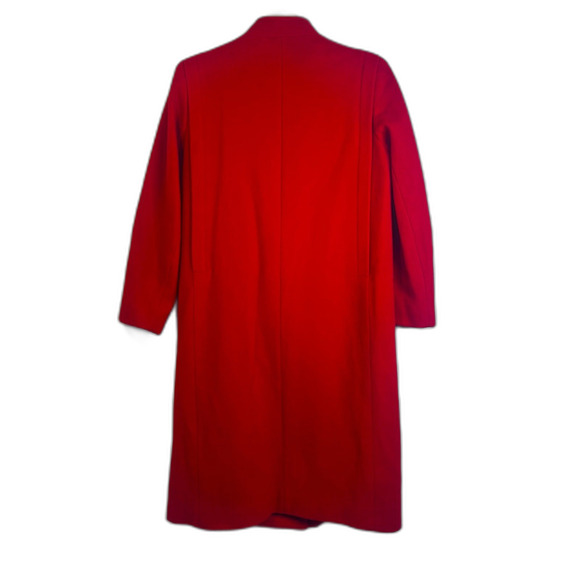 Mackintosh 100% Wool Trench PeaCoat Classic Chic Bold Power Red Size M/L* Petite - Picture 2 of 12